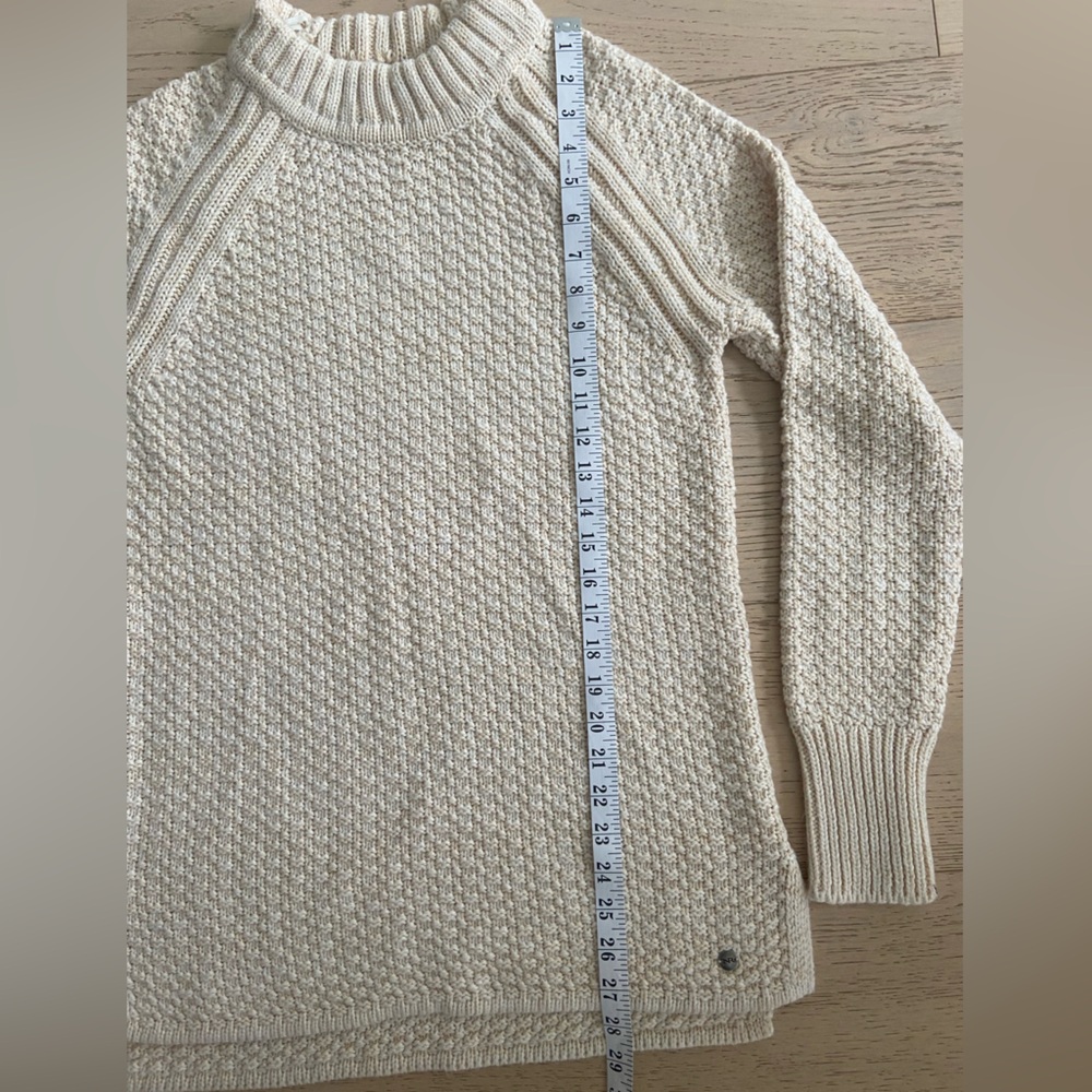 Cozy Soft Chunky Knit Sweater Tunic Neutral Oversized Cottagecore Knit Medium - Picture 9 of 10